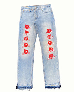 CLASSIC WASH CHERRY RED DEMON DENIM