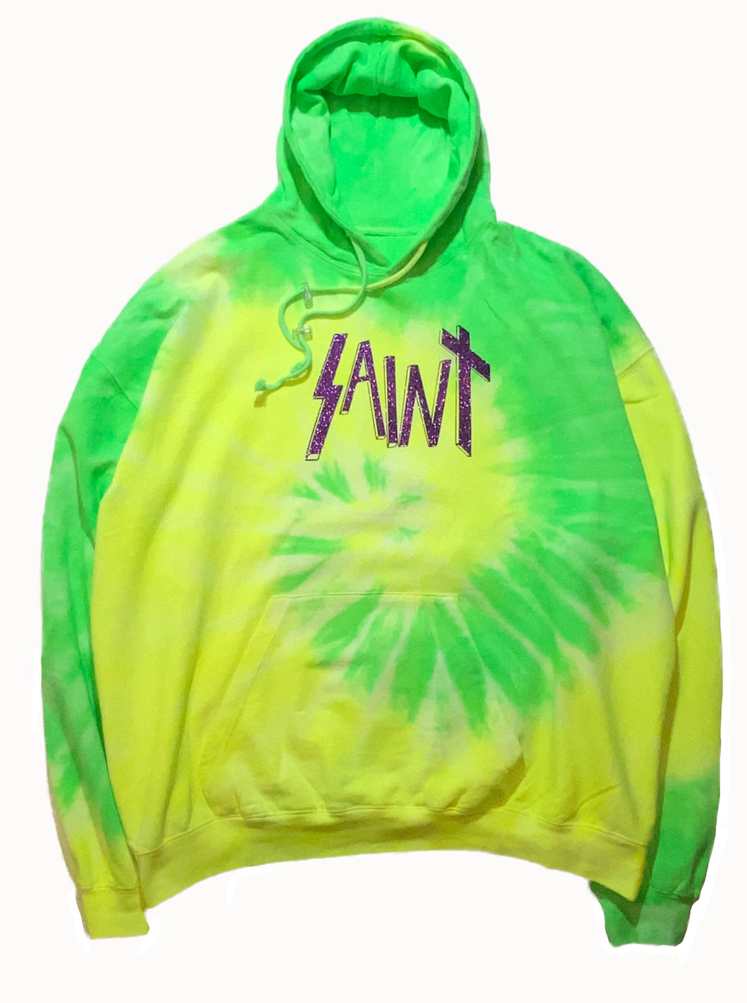 Oversized LemonLime Tie-Dye Hoodie