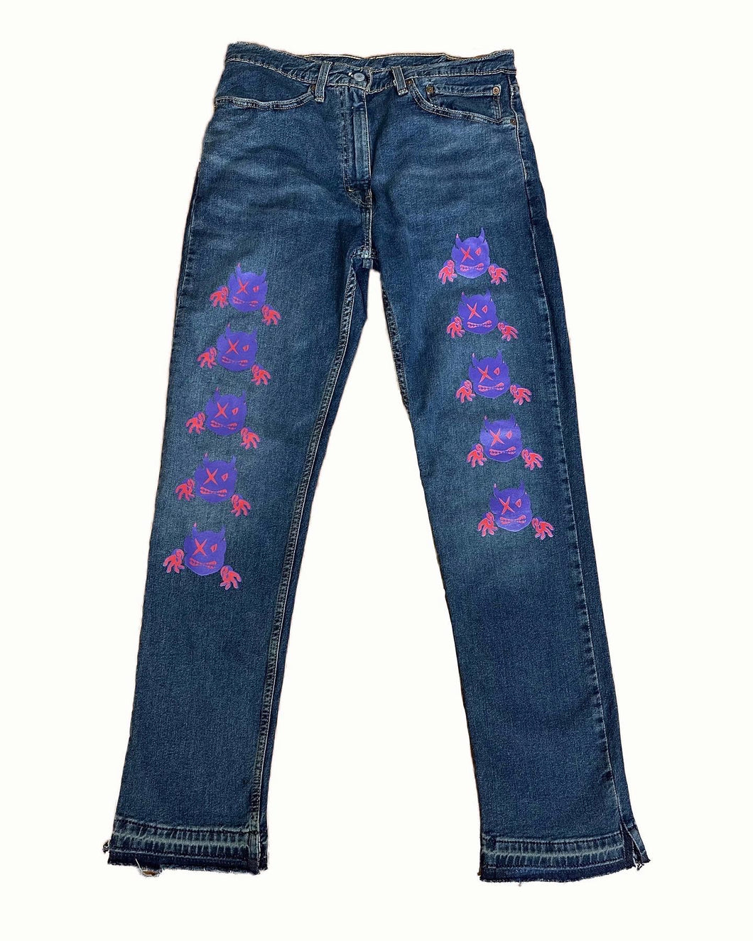 DARK WASH BLOODY GRAPE DEMON DENIM