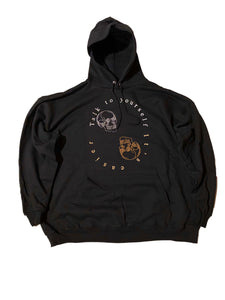 Black Talk to Yourself Rhinestone Hoodie