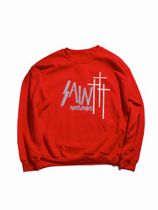Oversized Tri-Cross WW Red Crewneck