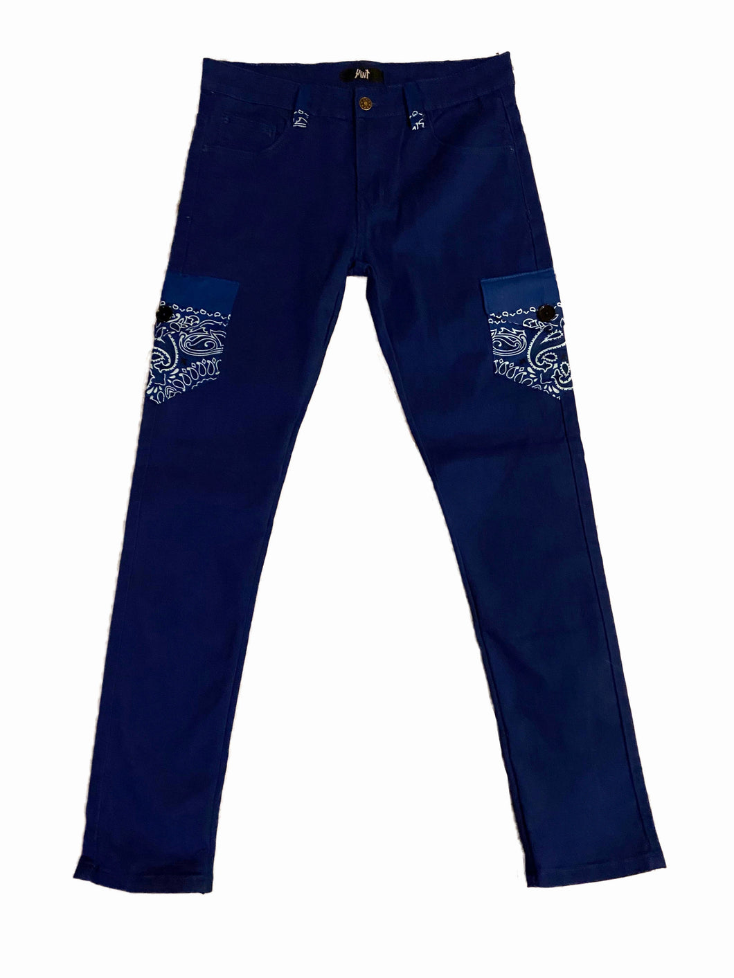 Double Blue Paisley Pocket Denim