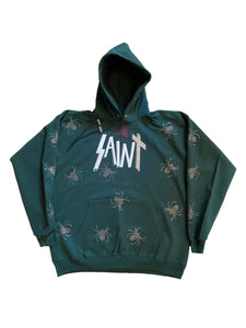 Forest Green Rhinestone All Over Arachnid Hoodie