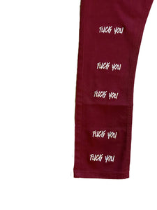 1/1 F You Burgundy Denim