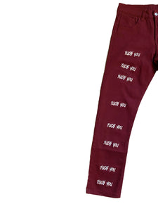 1/1 F You Burgundy Denim