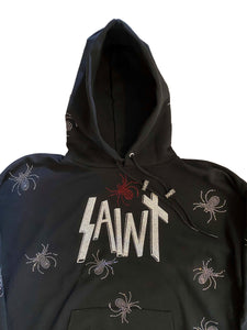 Black Rhinestone All Over Arachnid Hoodie