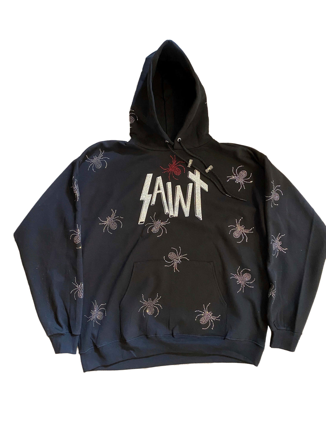 Black Rhinestone All Over Arachnid Hoodie