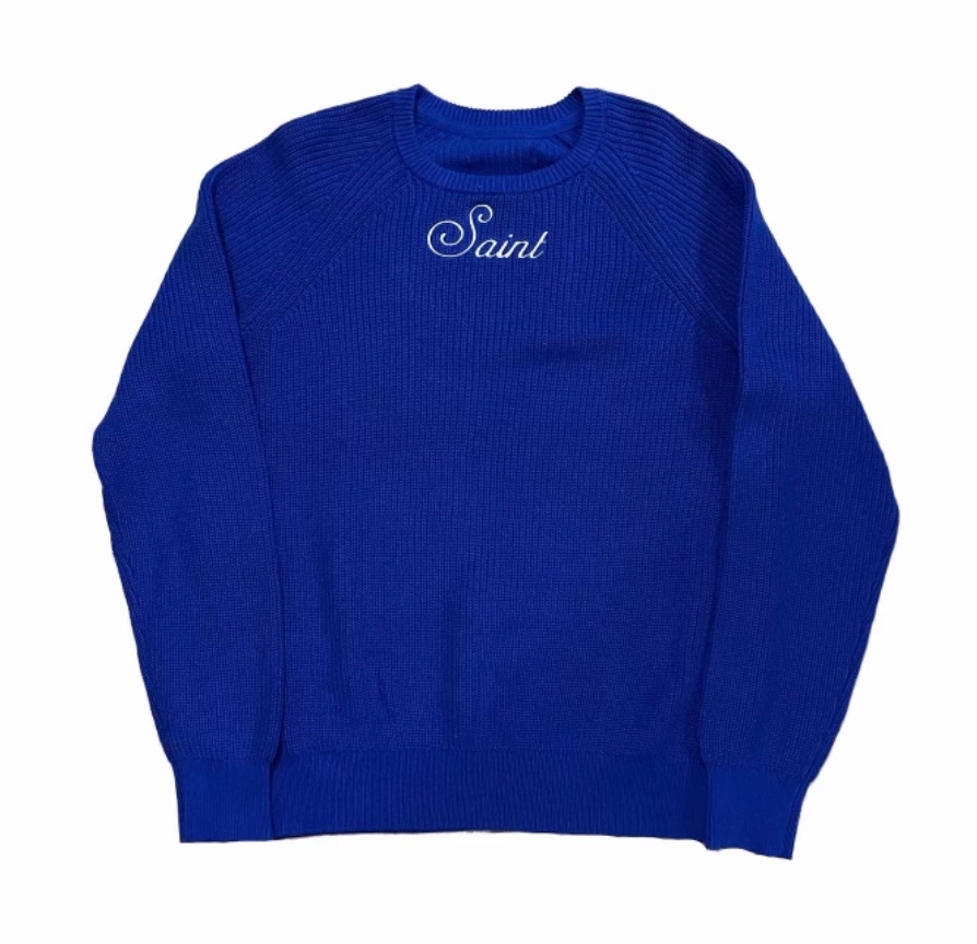 Solid Blue Heavy Knit Sweater
